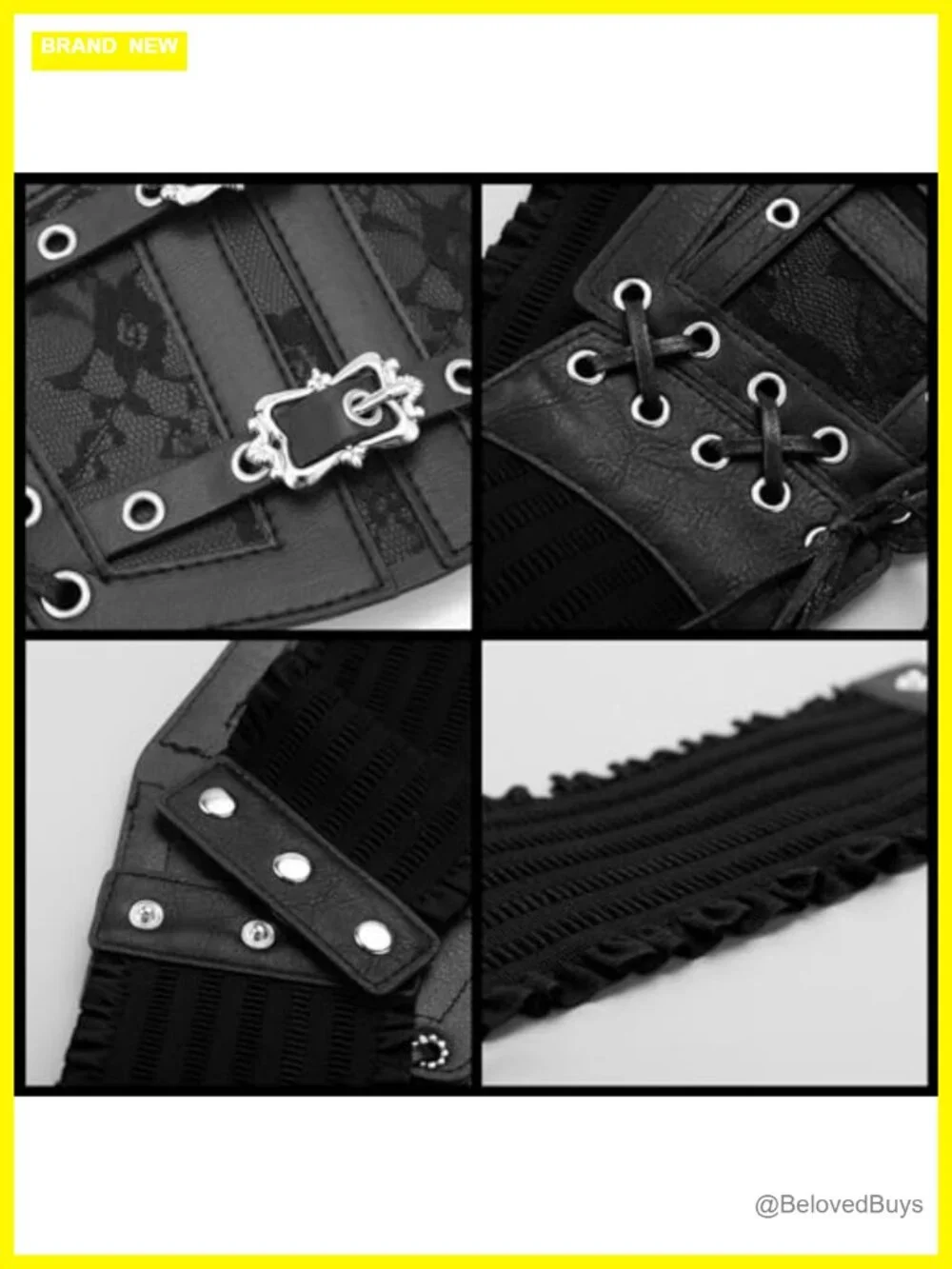 Vintage Cincher Corset Belt Wide Elastic PU Leather Waistband